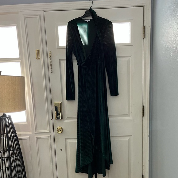 Baltic Born Emerald Green Jada Ribbed Wrap Dress - Large - Picture 7 of 9